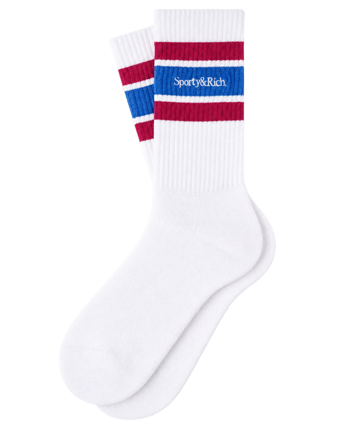Serif Logo Socks - White/Berry/Azure