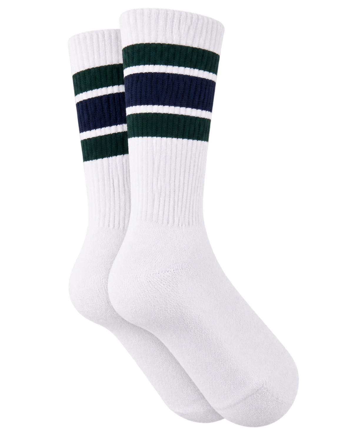 Serif Logo Socks - White/Forest/Navy