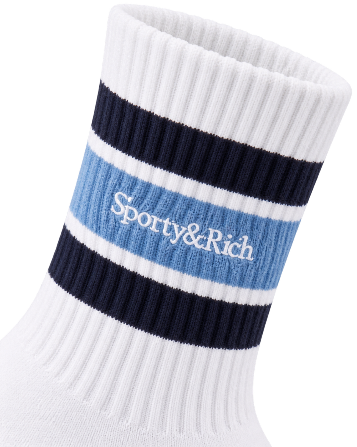 Serif Logo Socks - White/Navy/Colony