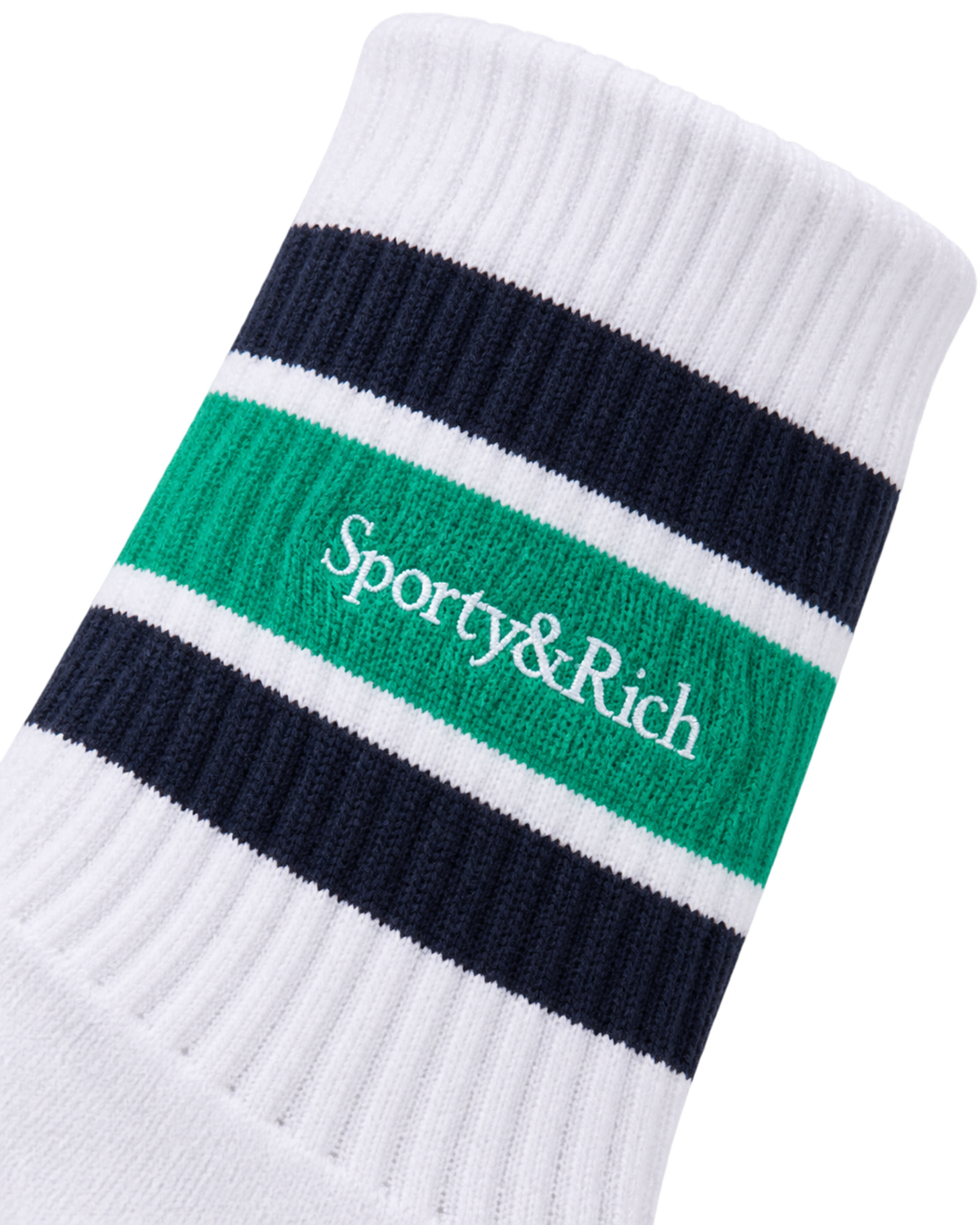 Serif Logo Socks - White/Spring Green/Light Navy
