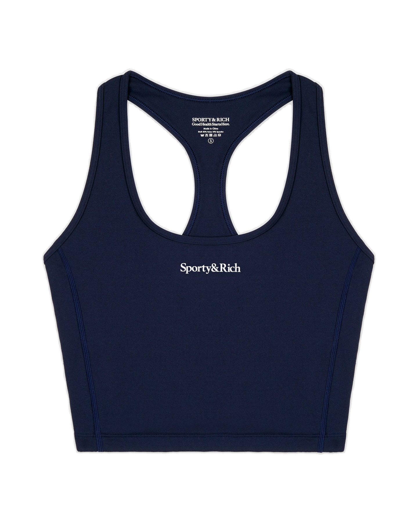 Serif Logo Sports Tank - Navy/White