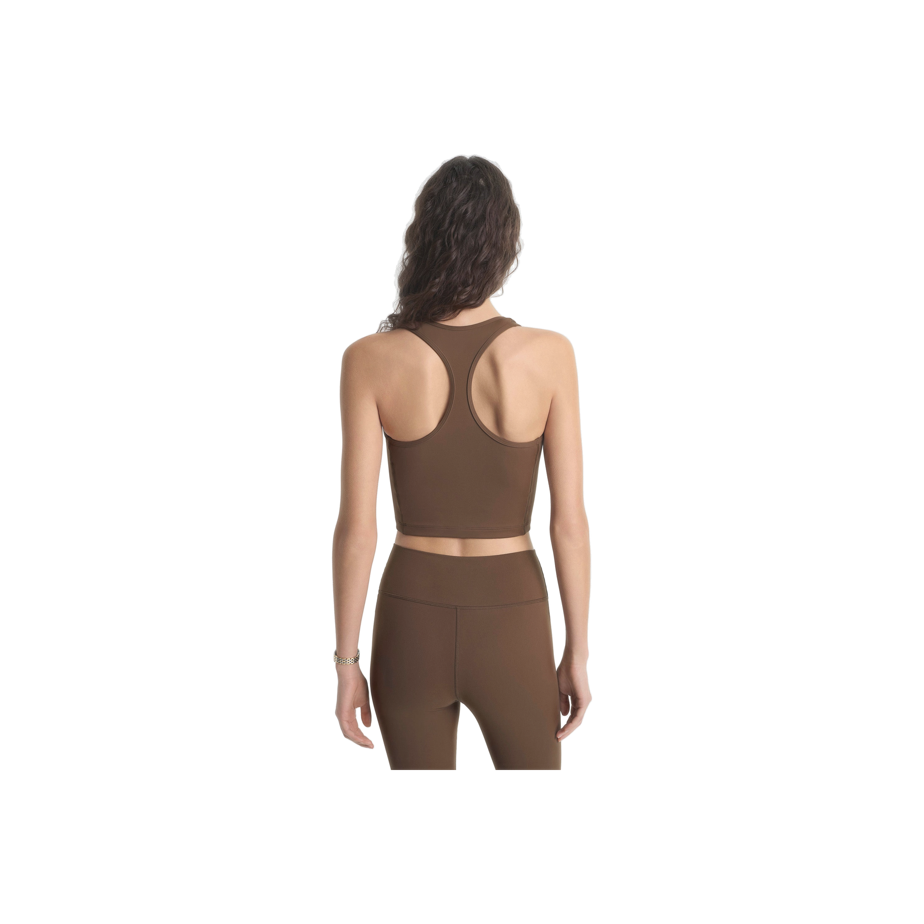 Serif Logo Sports Tank - Toffee/White