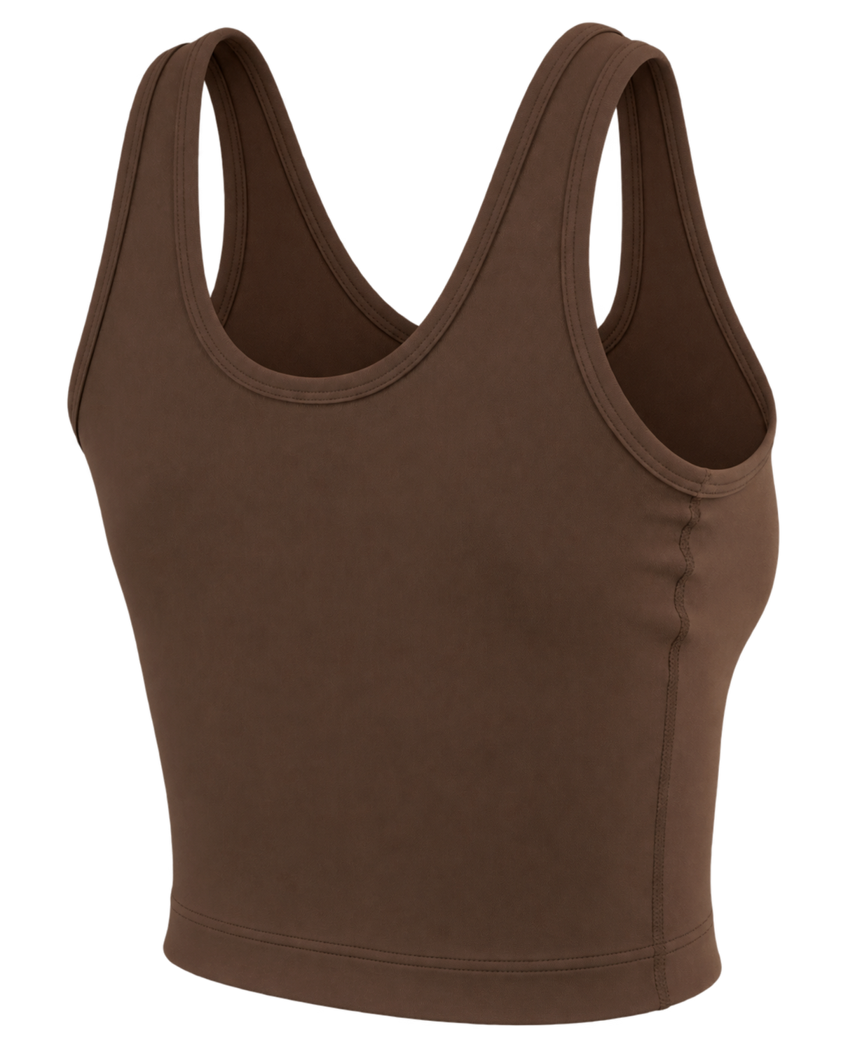 Serif Logo Sports Tank - Toffee/White