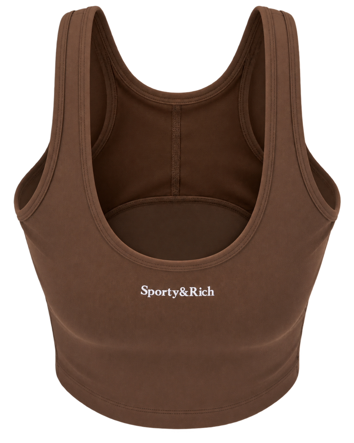 Serif Logo Sports Tank - Toffee/White