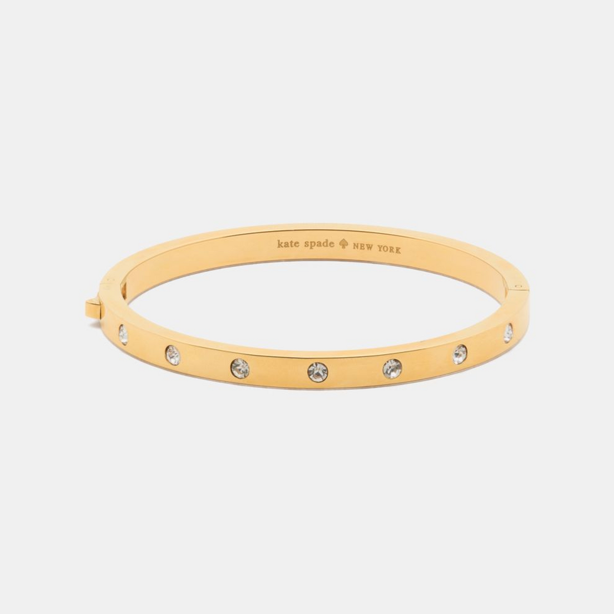 Set in Stone Hinged Gold Bangle