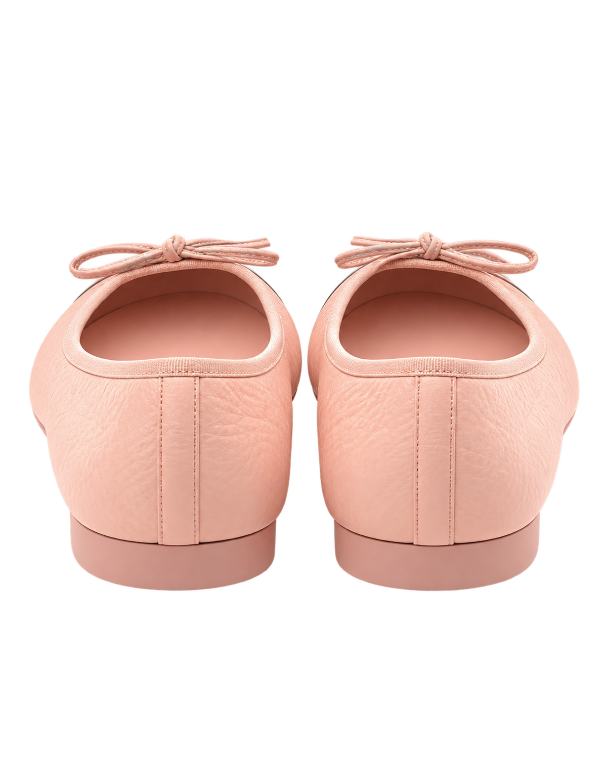 Shiny Crumpled Calfskin Patent CC Cap Toe Ballerina Flats