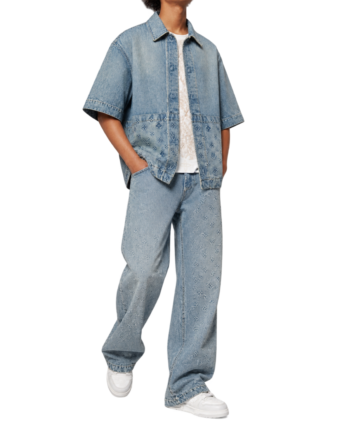 Short-Sleeved Denim Workwear Shirt