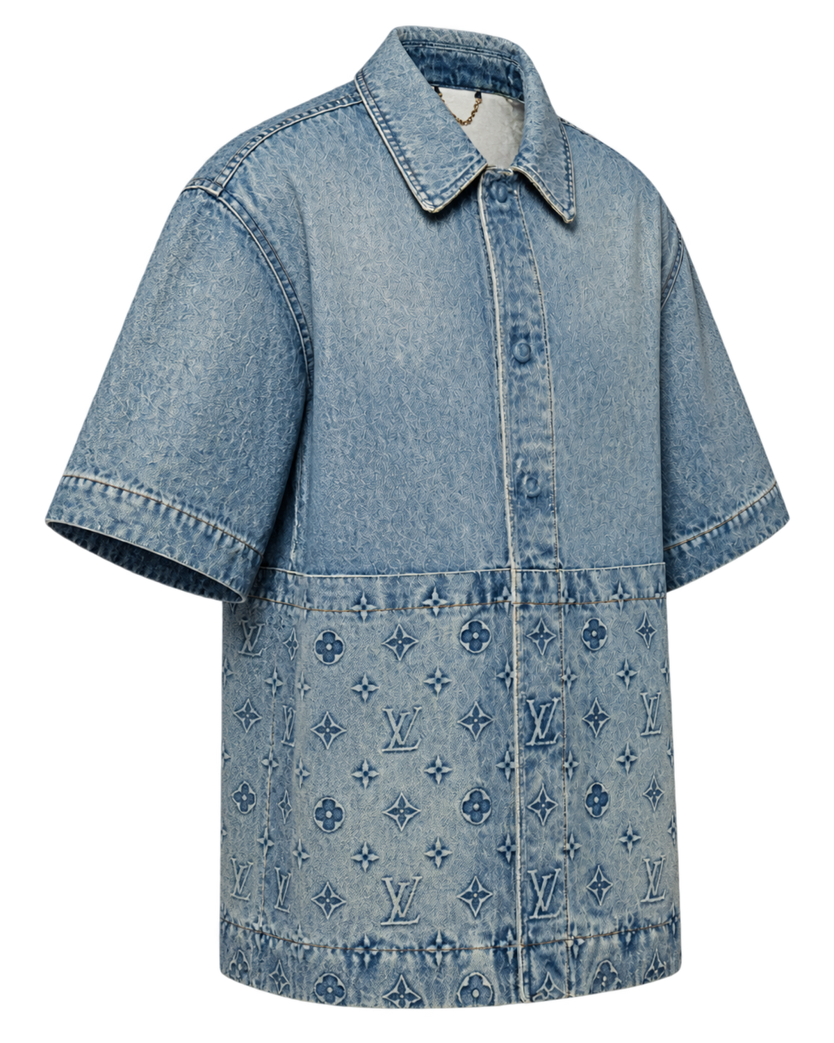 Short-Sleeved Denim Workwear Shirt