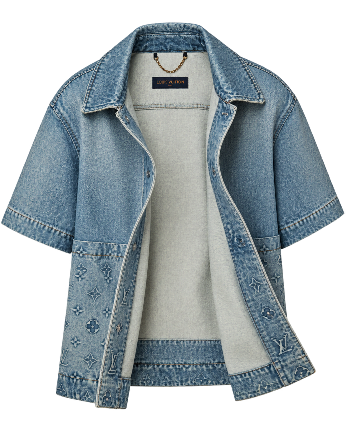 Short-Sleeved Denim Workwear Shirt