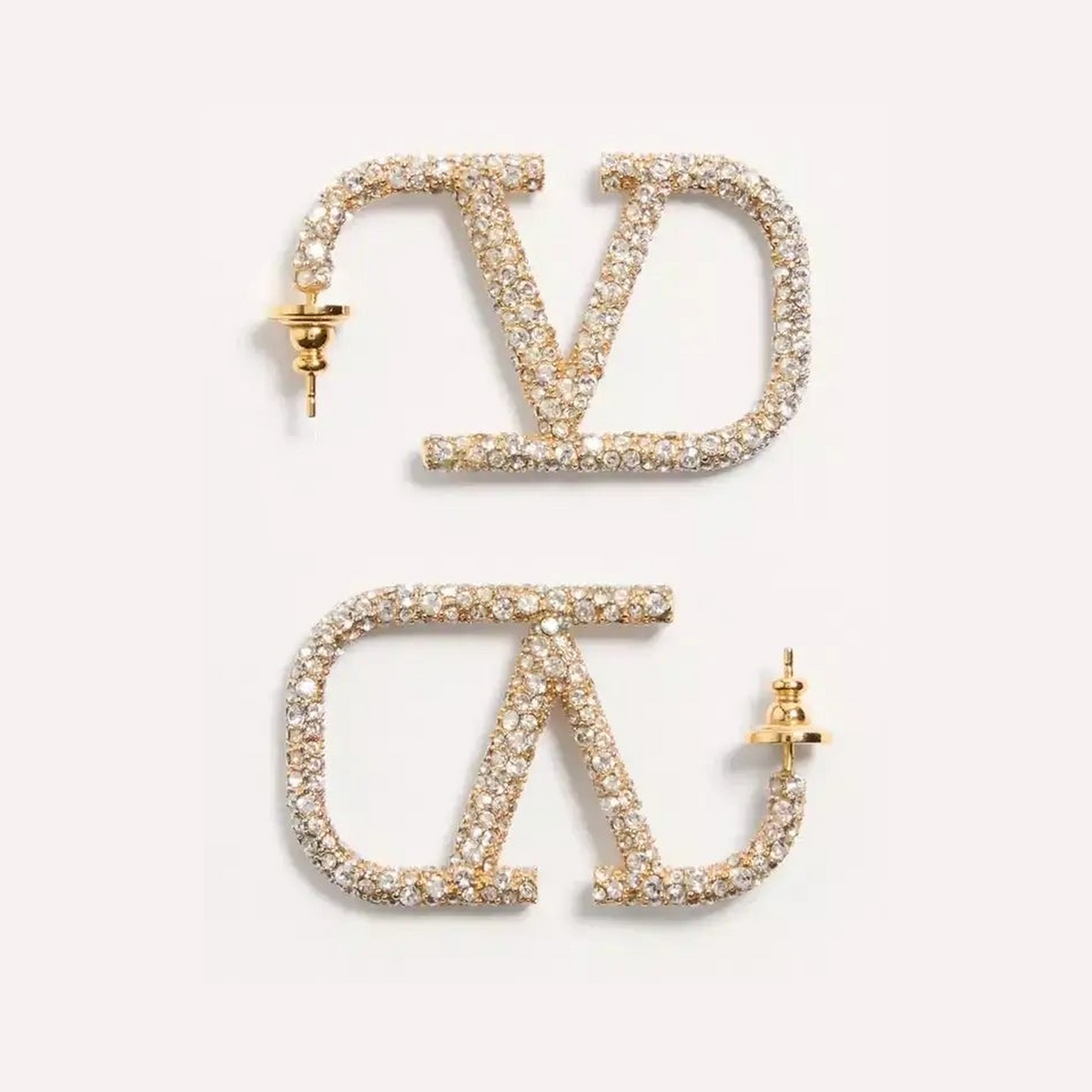 Signature Earrings In Metal And Swarovski Crystals.