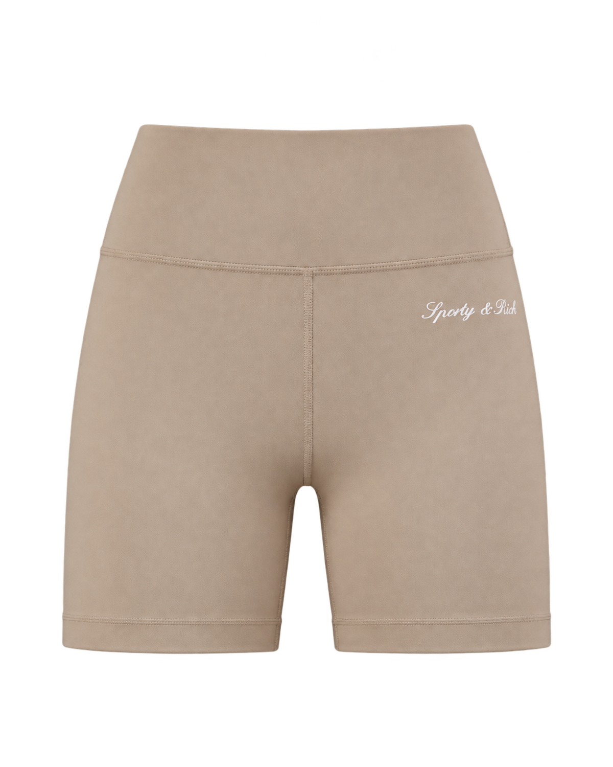 Signature Logo Biker Short - Hazelnut/White