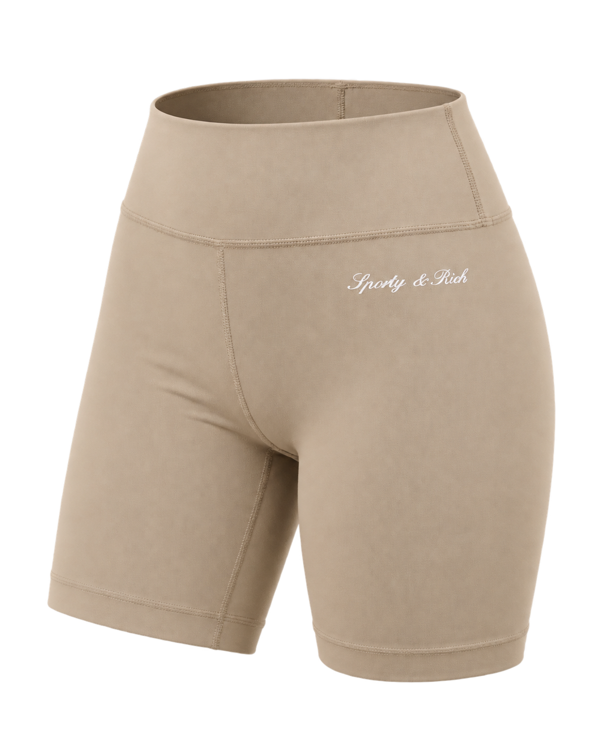 Signature Logo Biker Short - Hazelnut/White