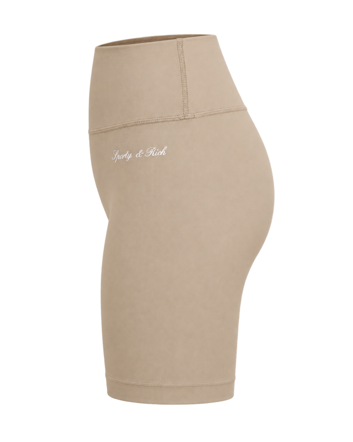 Signature Logo Biker Short - Hazelnut/White
