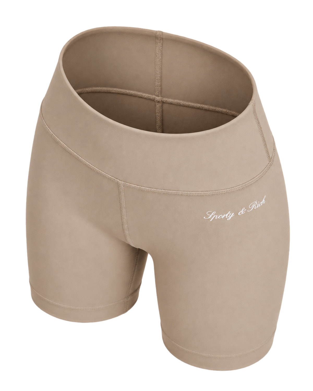 Signature Logo Biker Short - Hazelnut/White