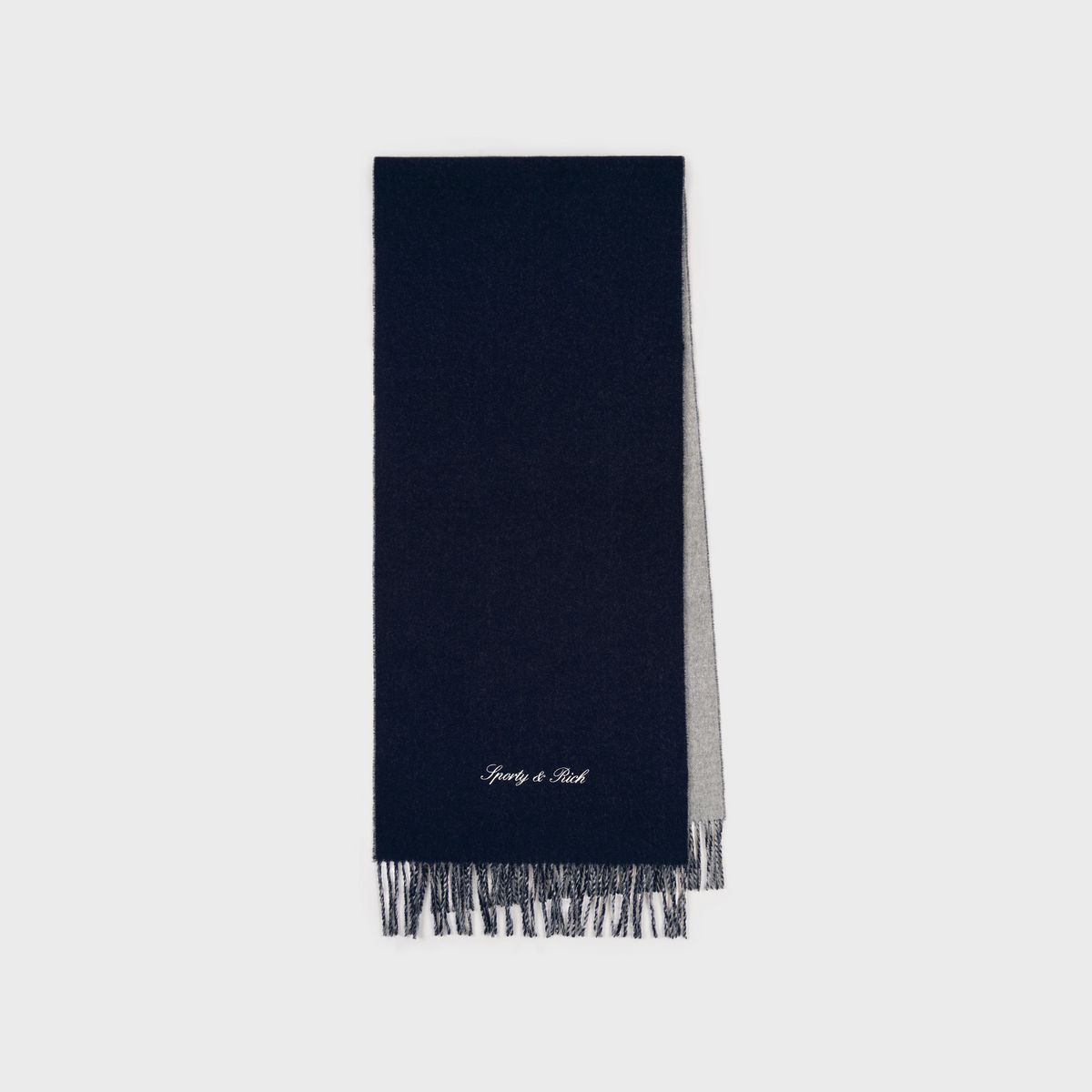 Signature Logo Duo Scarf - Light Gray/Navy