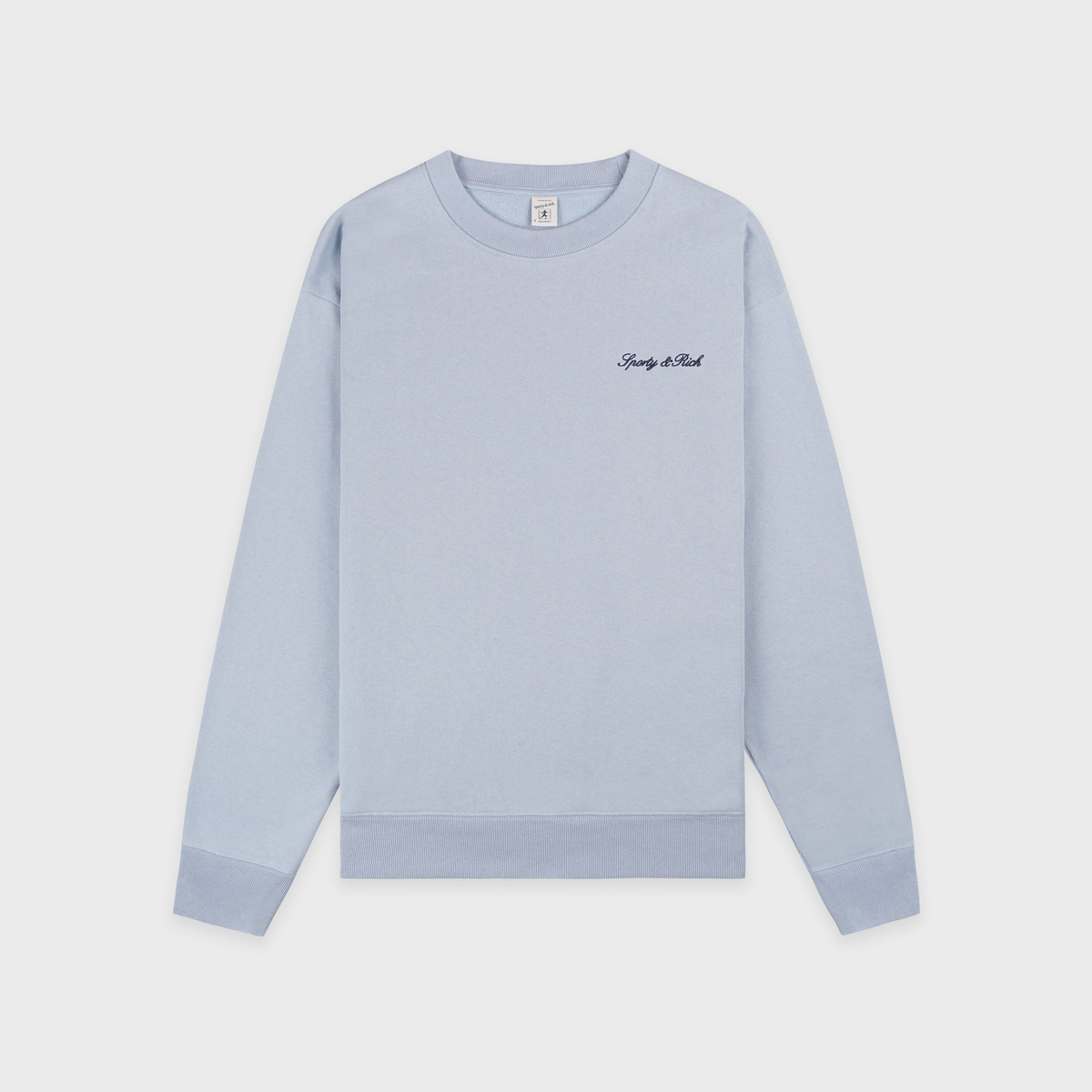 Signature Logo Embroidered Crewneck - Faded Blue/Navy