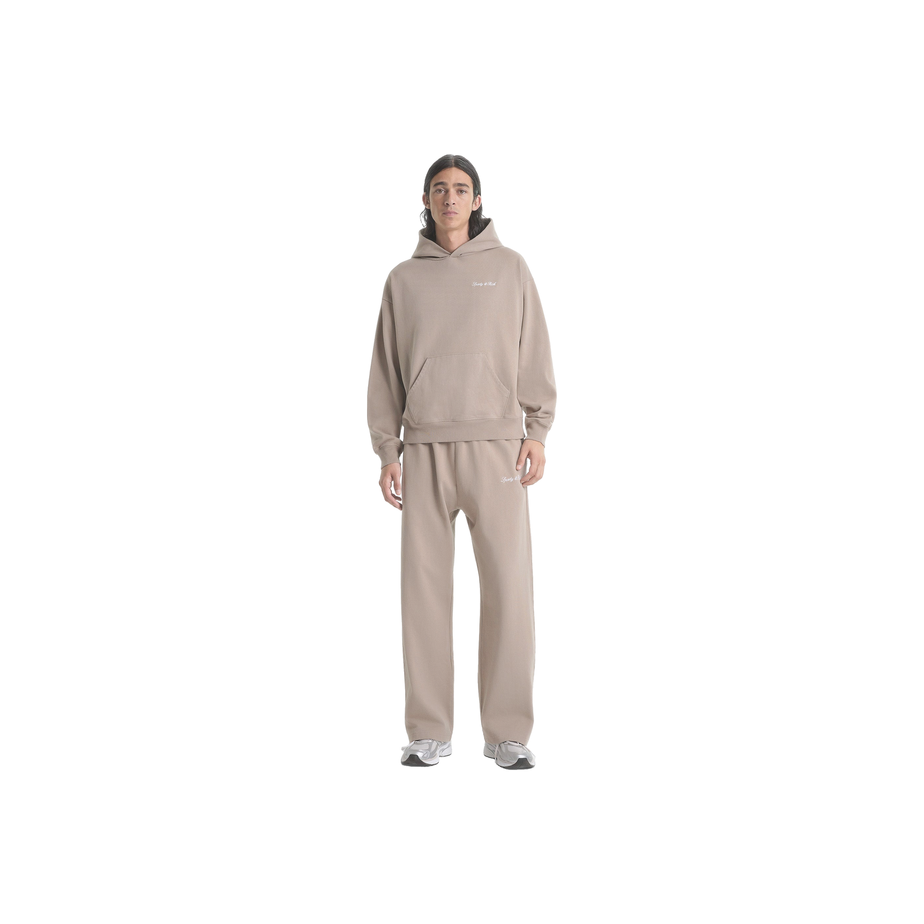 Signature Logo Embroidered Hoodie - Hazelnut/White