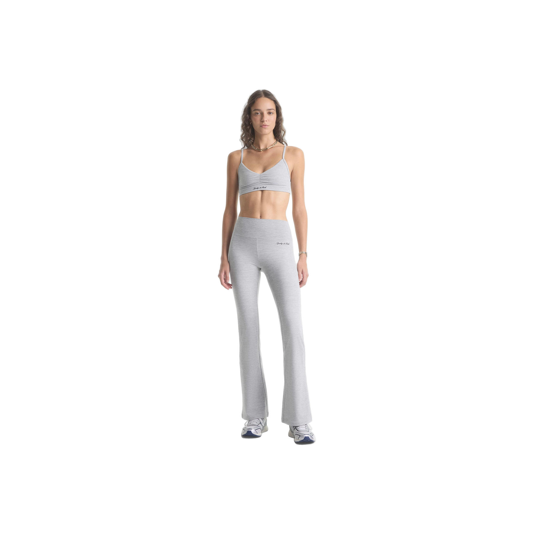 Signature Logo Flared Legging - Heather Gray/Navy