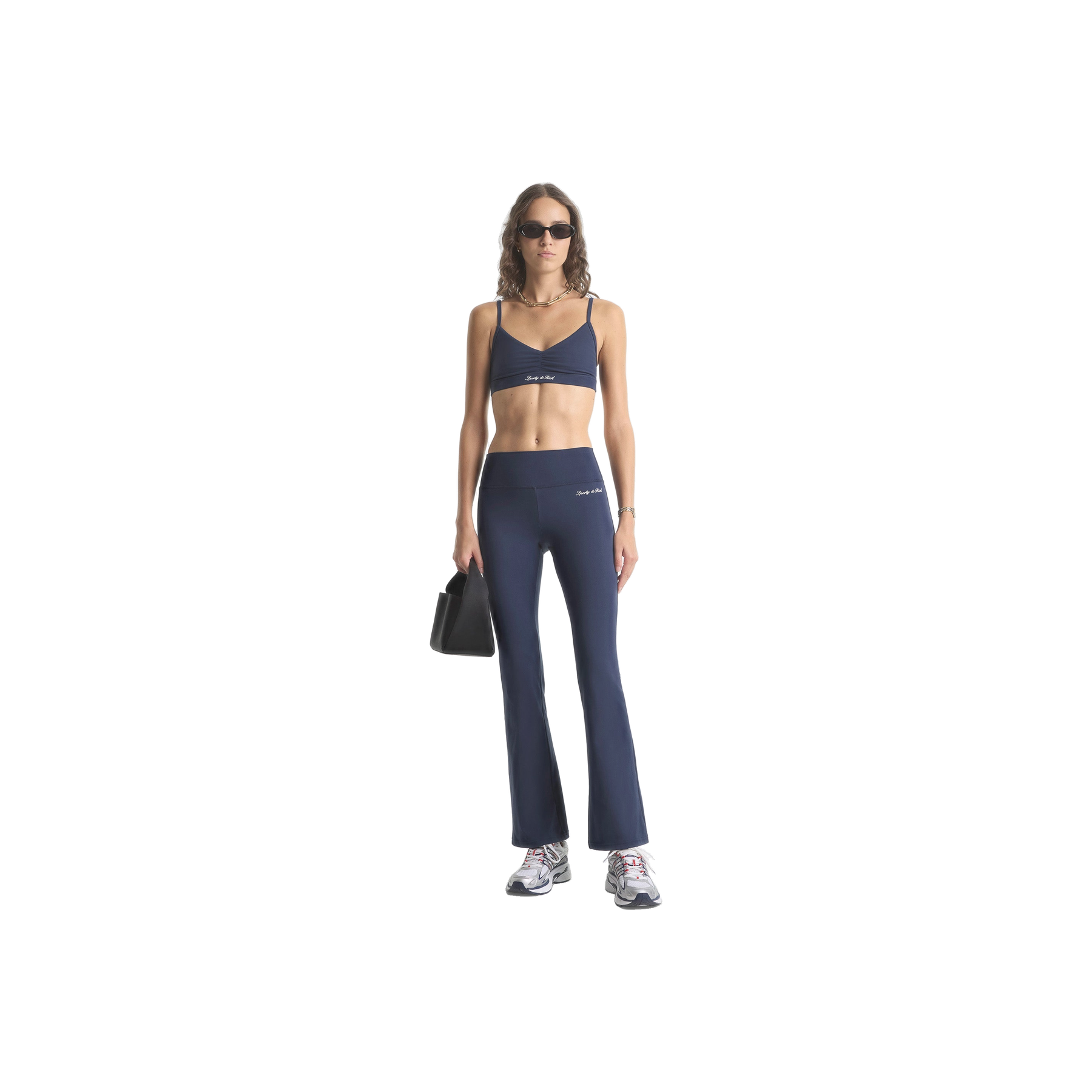 Signature Logo Flared Legging - Navy/White