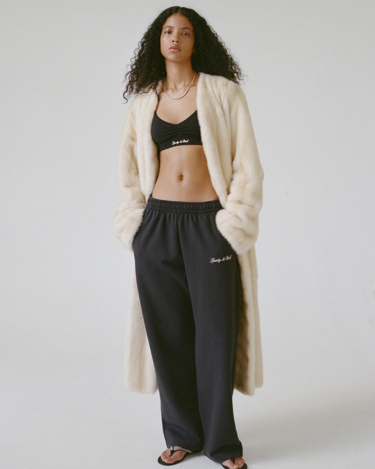 Signature Logo Mini Sports Bra - Black/White