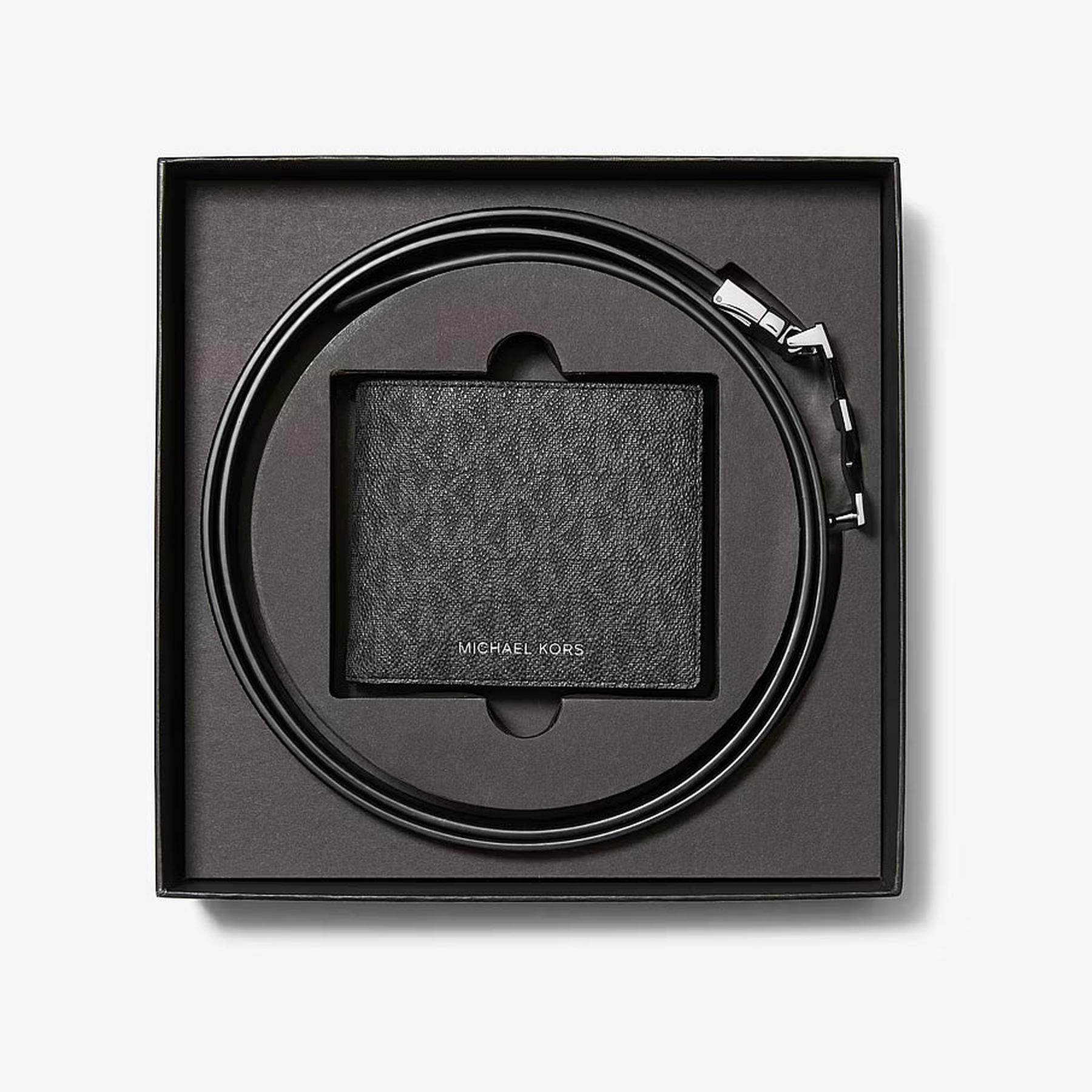 Signature Logo Wallet and Reversible Belt Gift Set