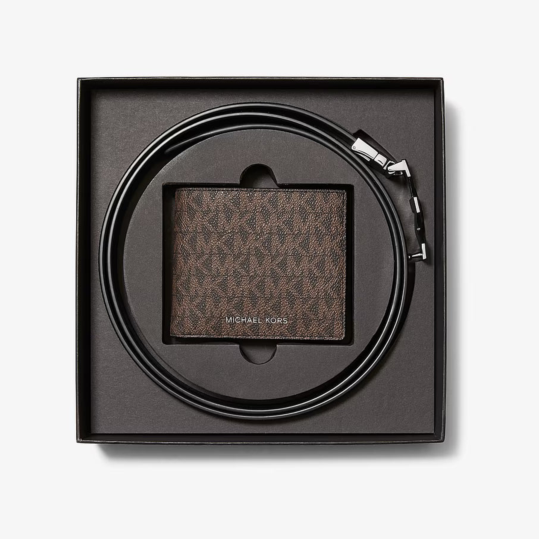 Signature Logo Wallet and Reversible Belt Gift Set
