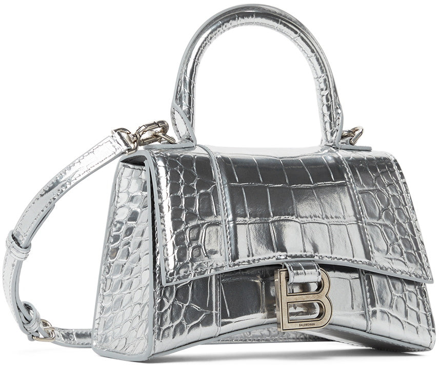 Balenciaga Silver XS Hourglass Bag