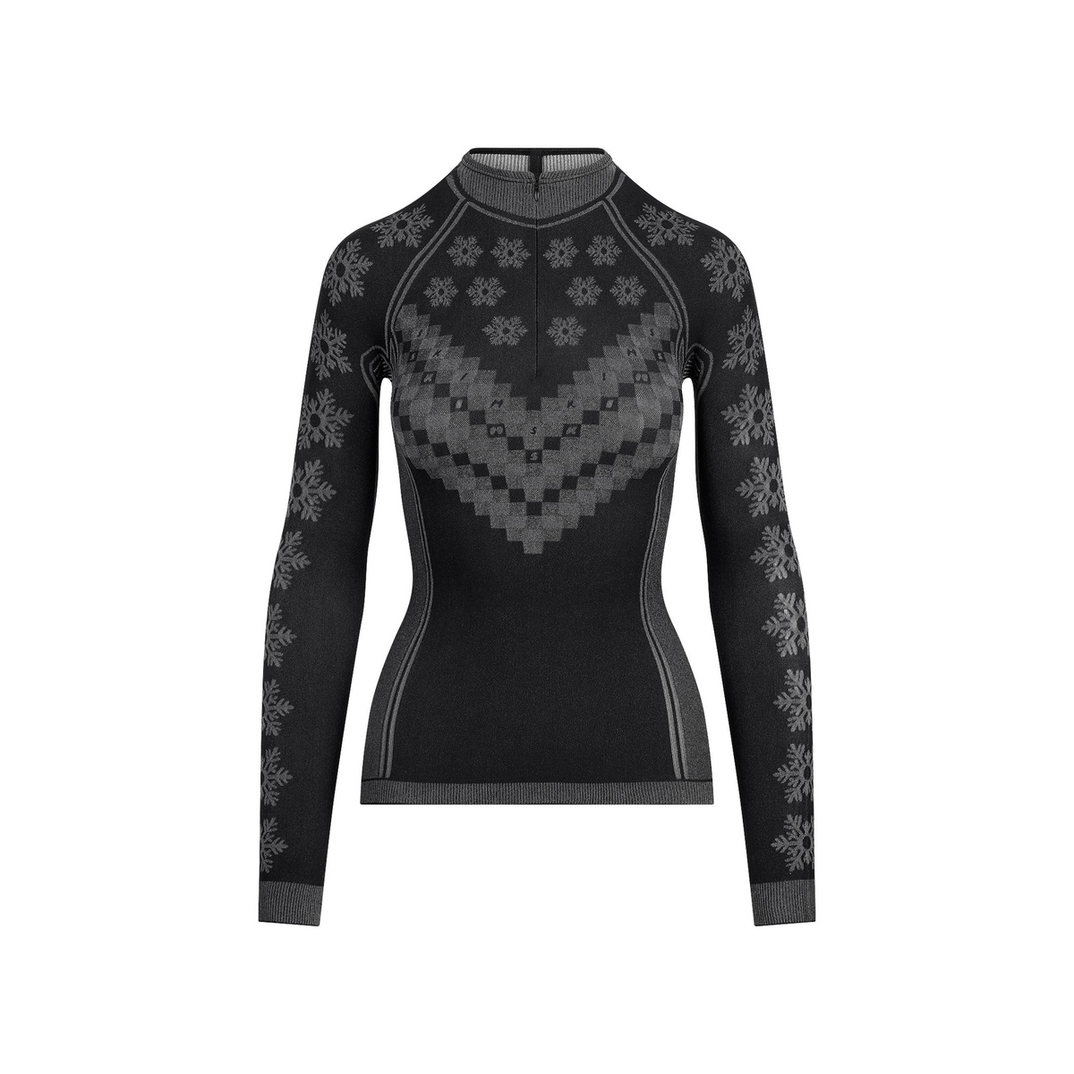 SKIMS FIRST LAYERS HALF ZIP LONG SLEEVE | OBSIDIAN WINTER FAIR ISLE