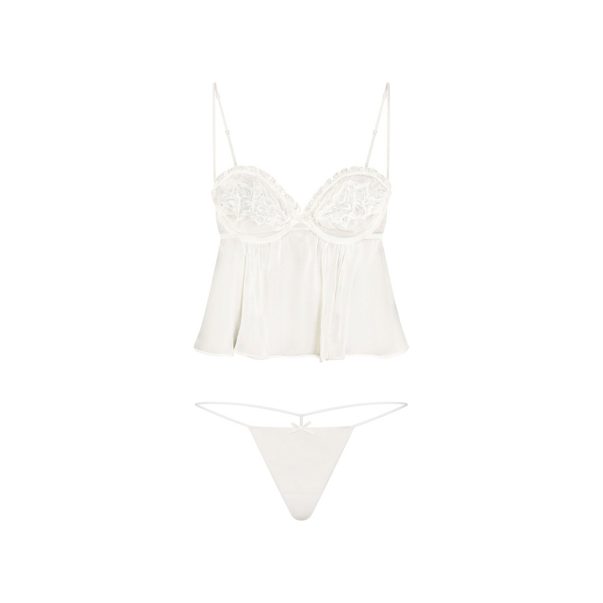 Skims Romance Babydoll Top and String Thong Set
