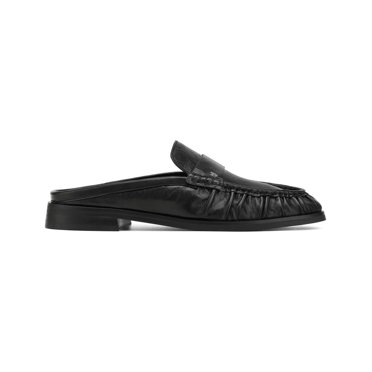 Slipper Black Tumble Leather