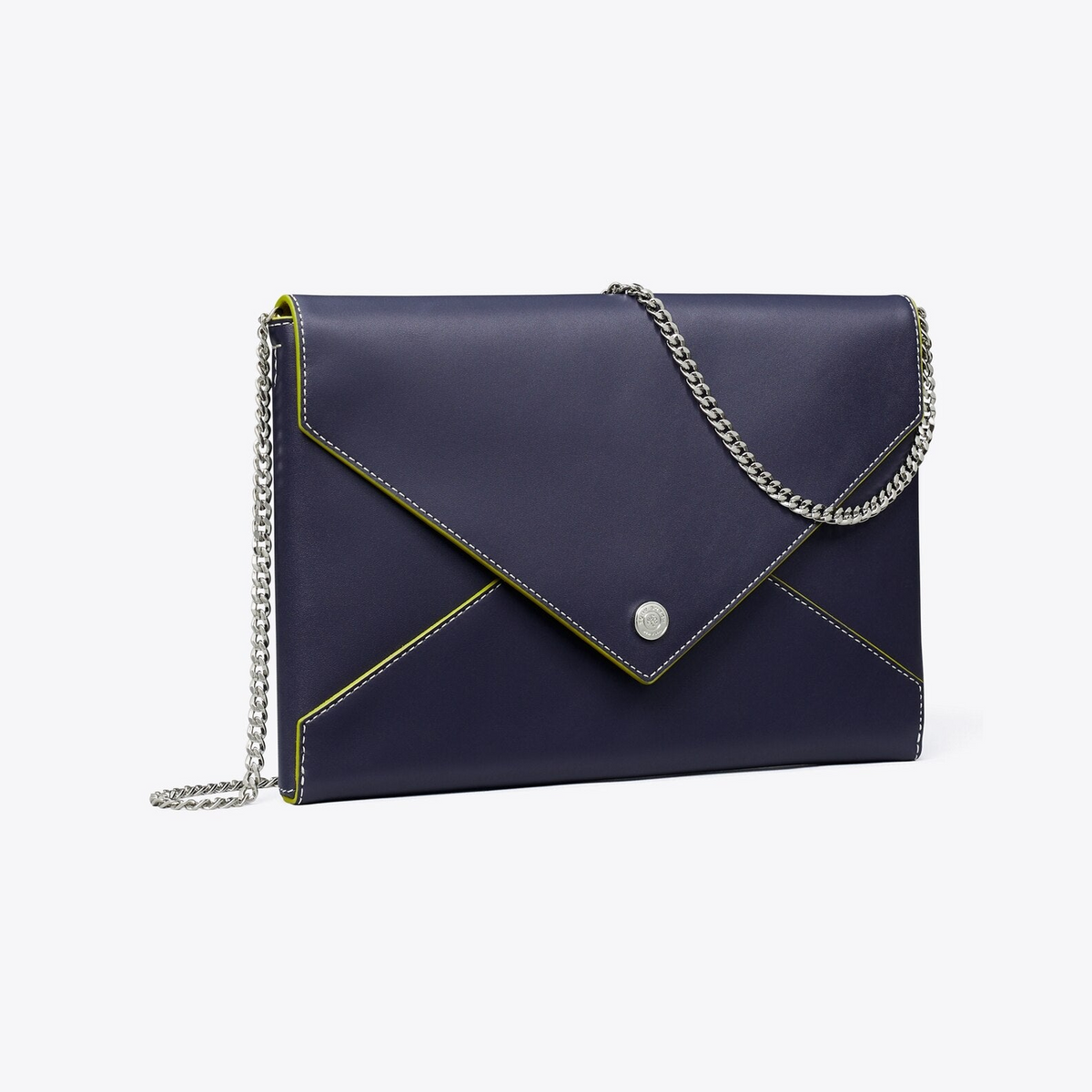 Smooth Leather Envelope Chain Pouch