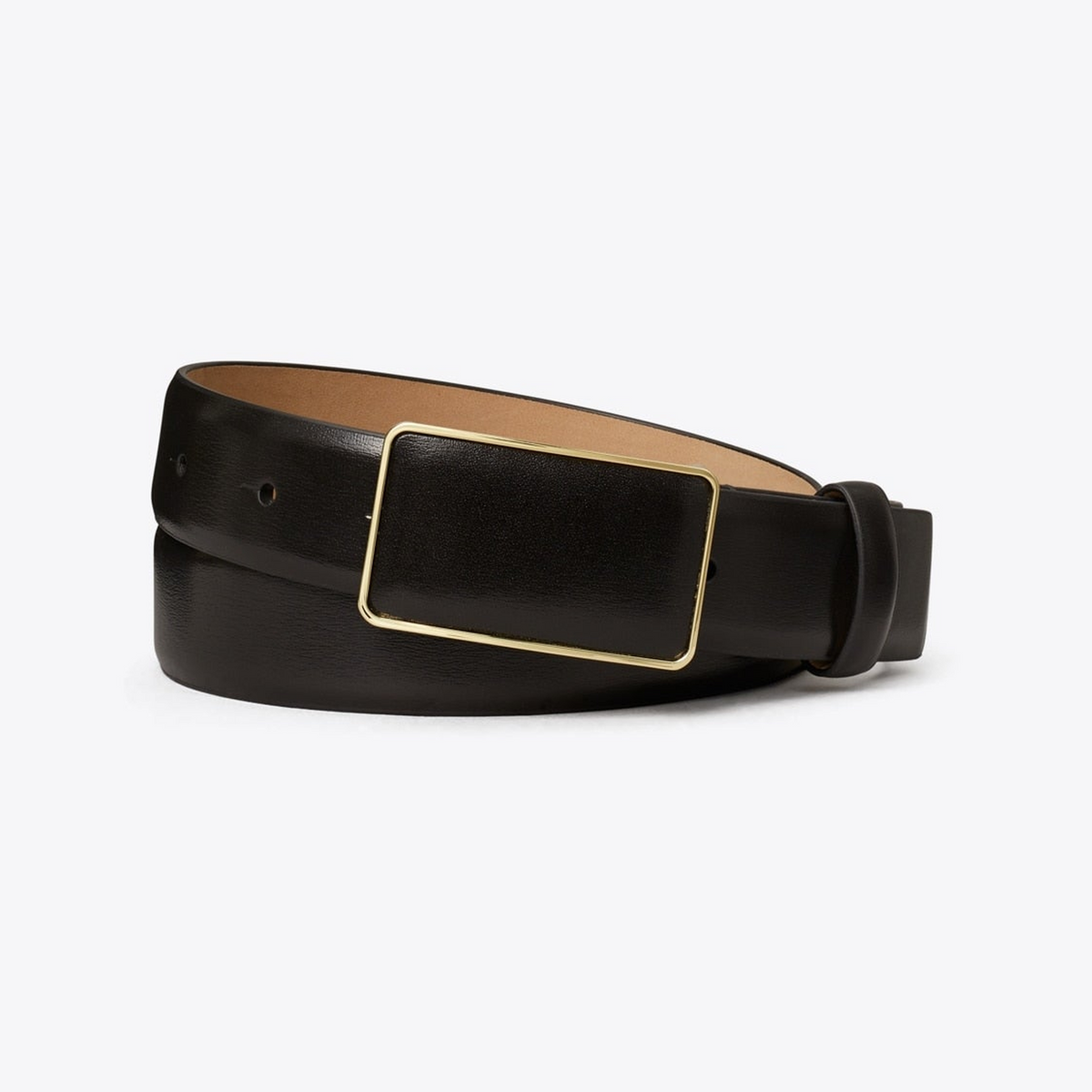 Smooth Leather Plate Belt