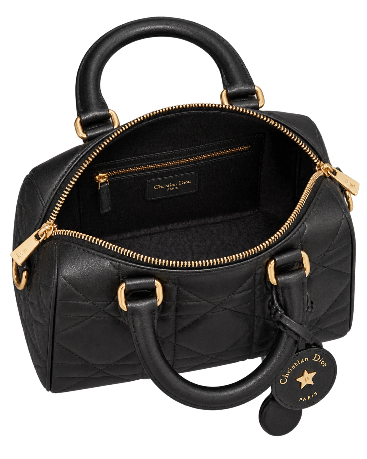 Soft Dior Groove 20 Bag in Black Macrocannage Calfskin