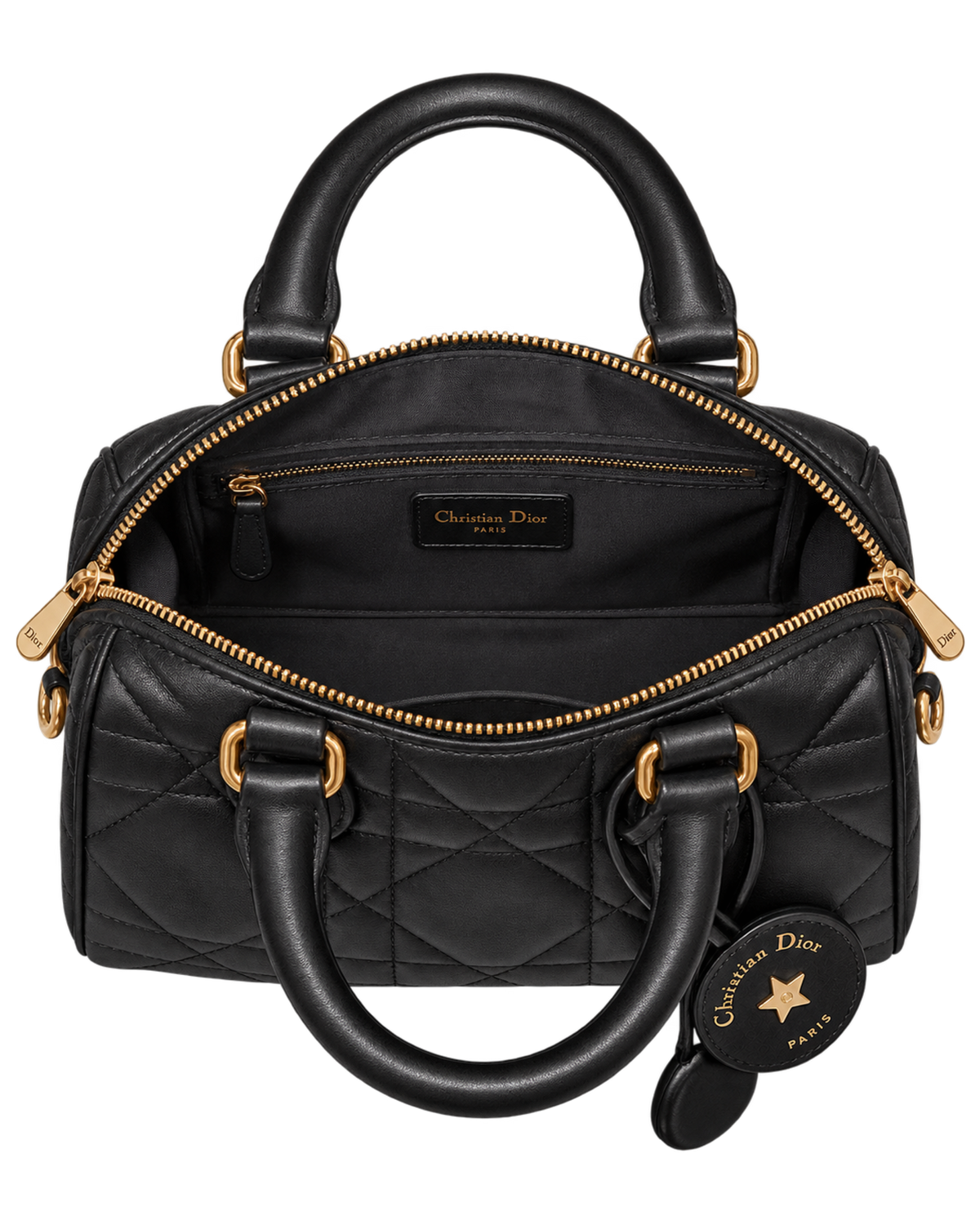 Soft Dior Groove 20 Bag in Black Macrocannage Calfskin