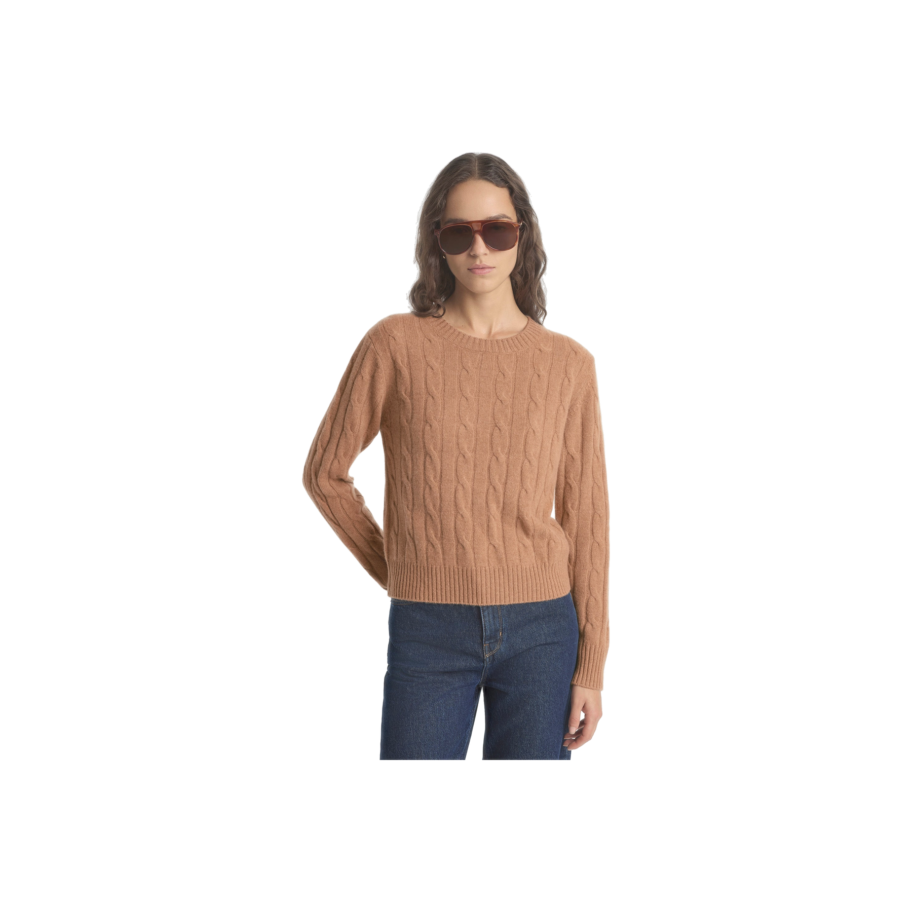 SRC Cableknit Cashmere Sweater - Camel