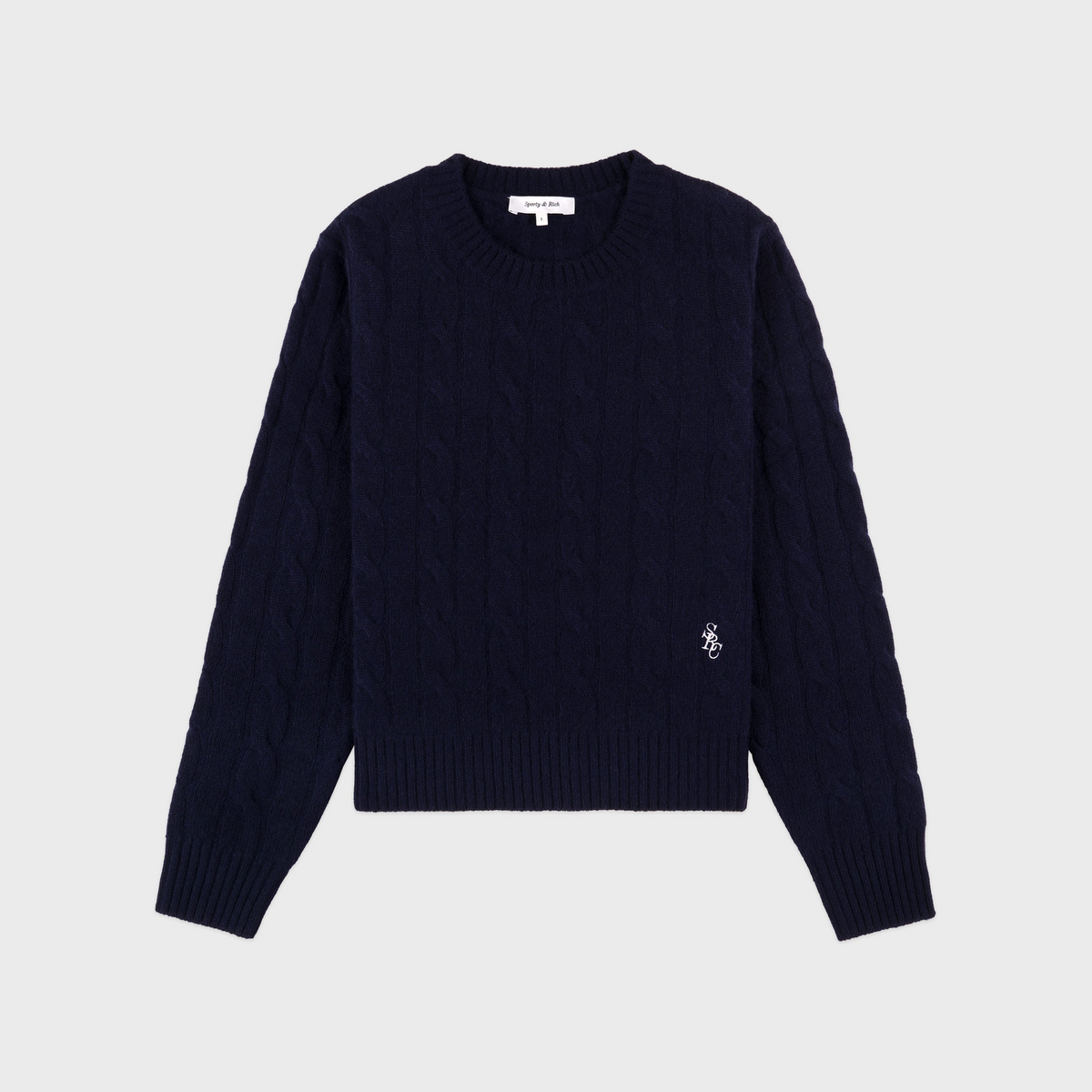 SRC Cableknit Cashmere Sweater - Navy