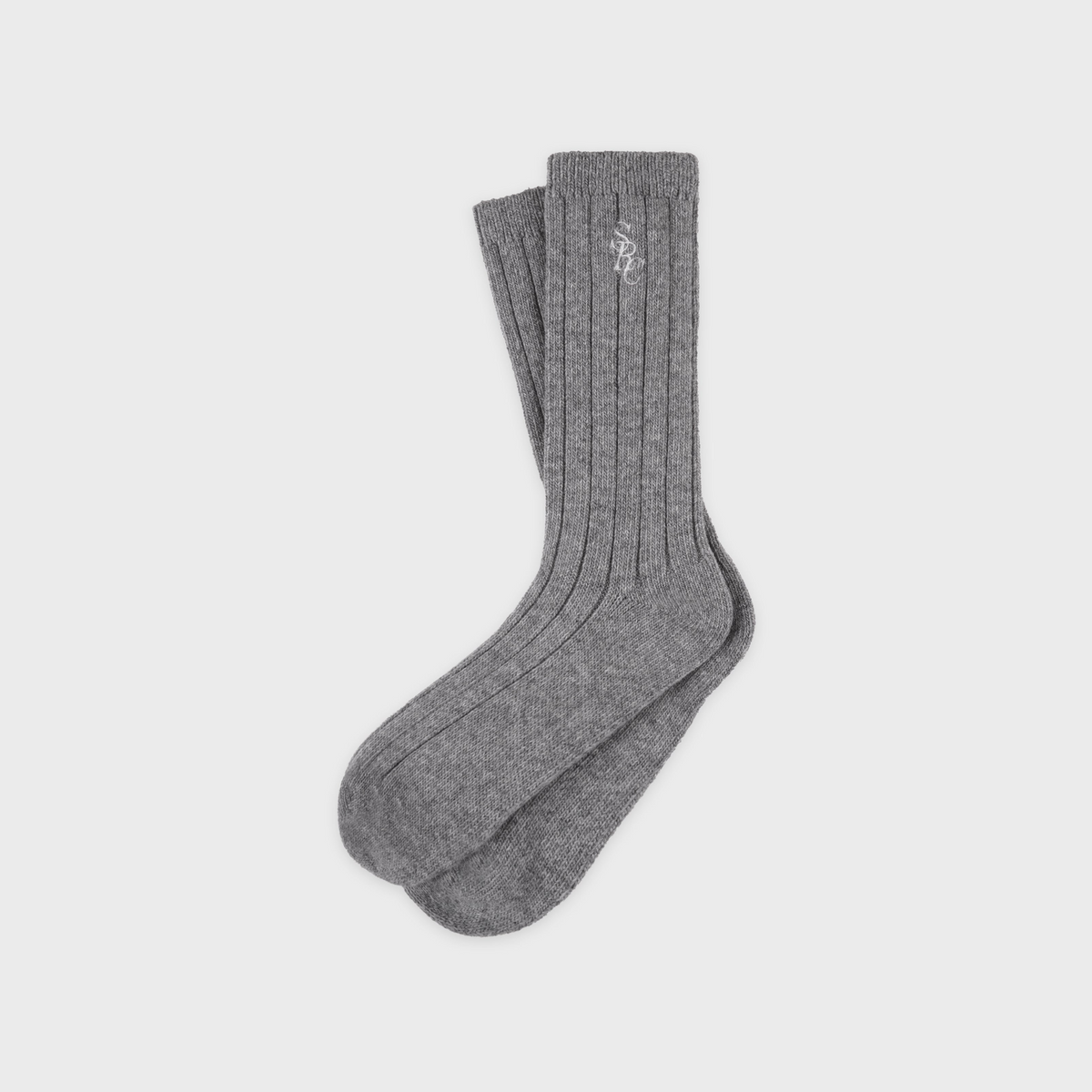 SRC Cashmere Socks - Cool Gray/White