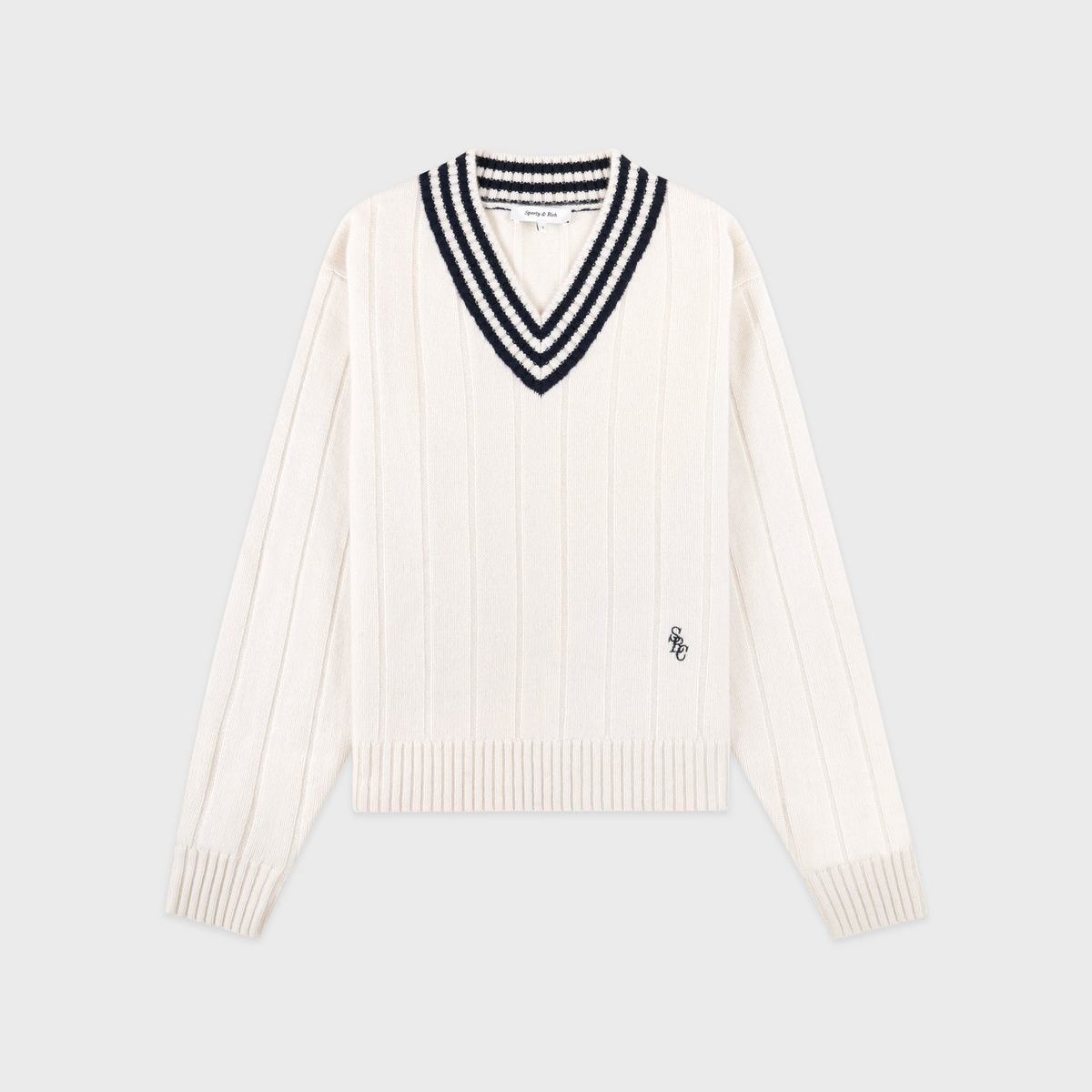 SRC Cricket Cashmere Sweater - Ecru/Navy