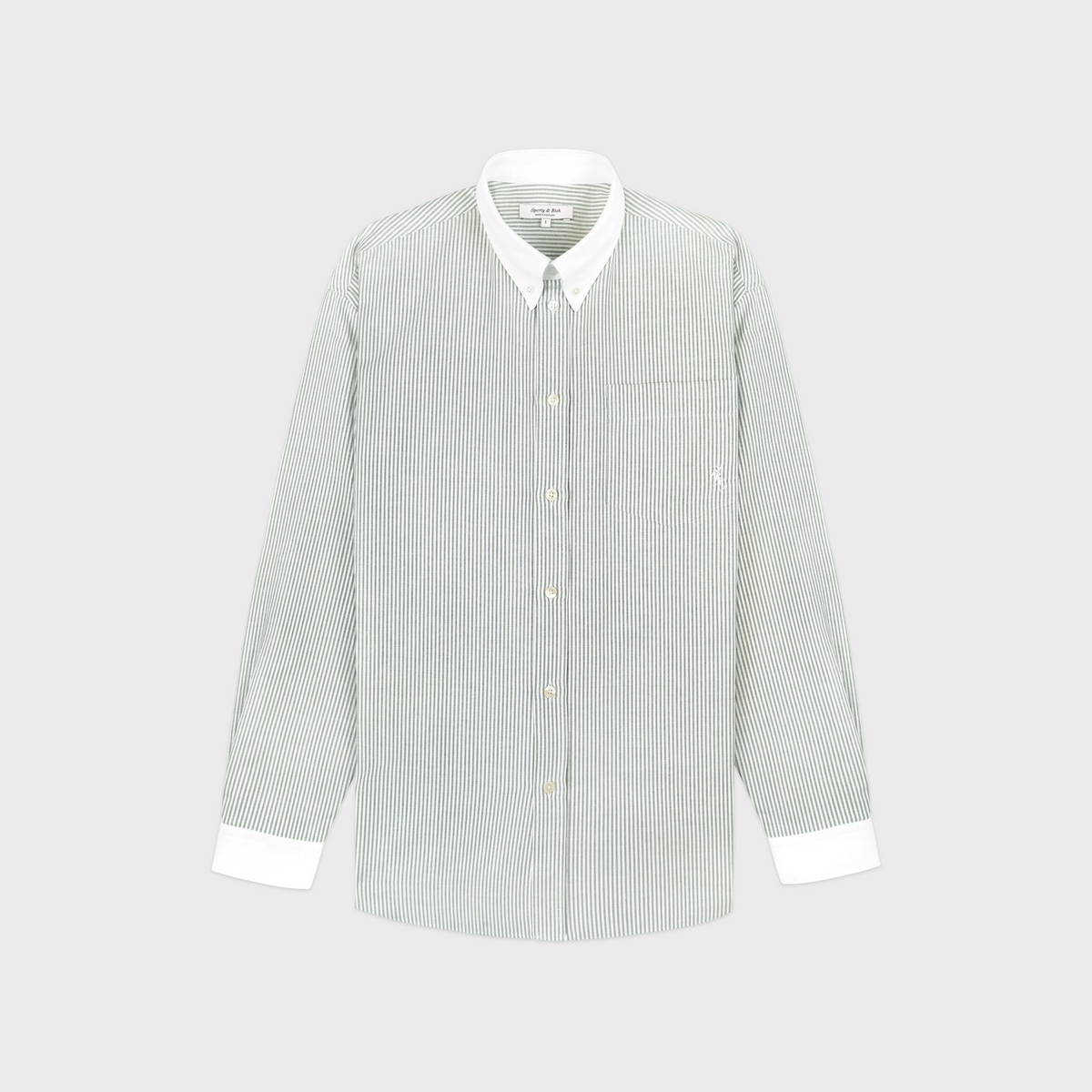 SRC Oversized Oxford Shirt - Forest striped