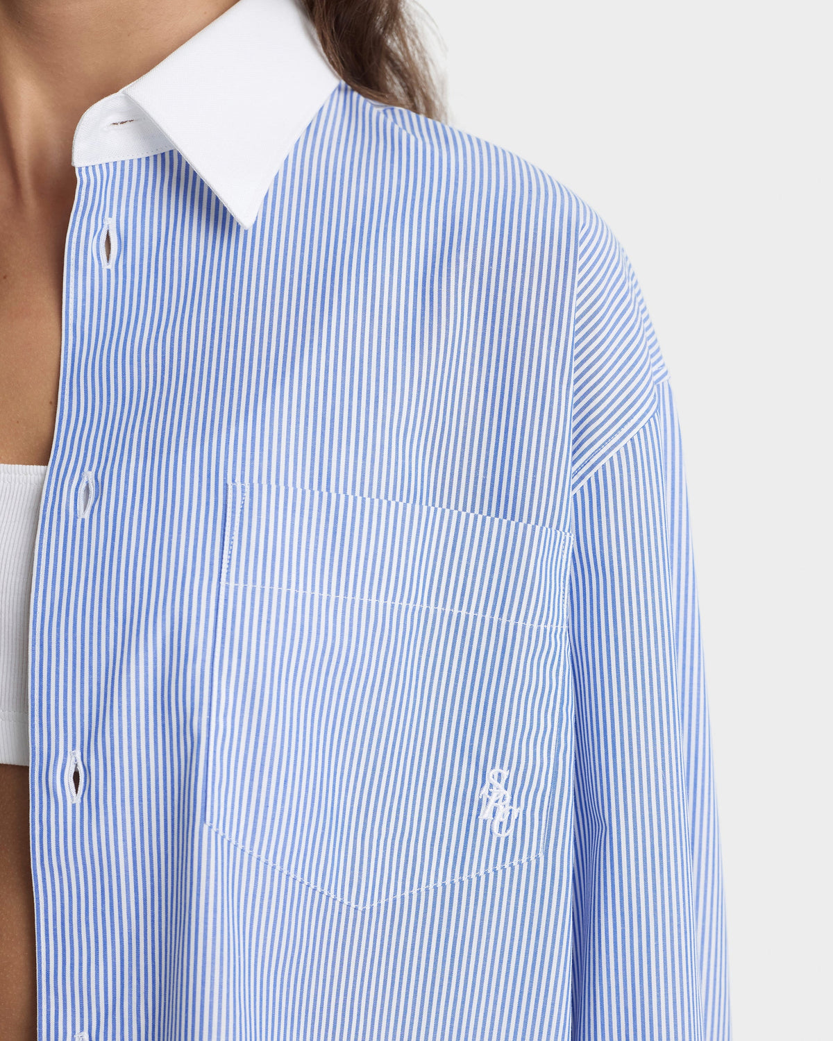 SRC Oversized Shirt - Navy Stripe