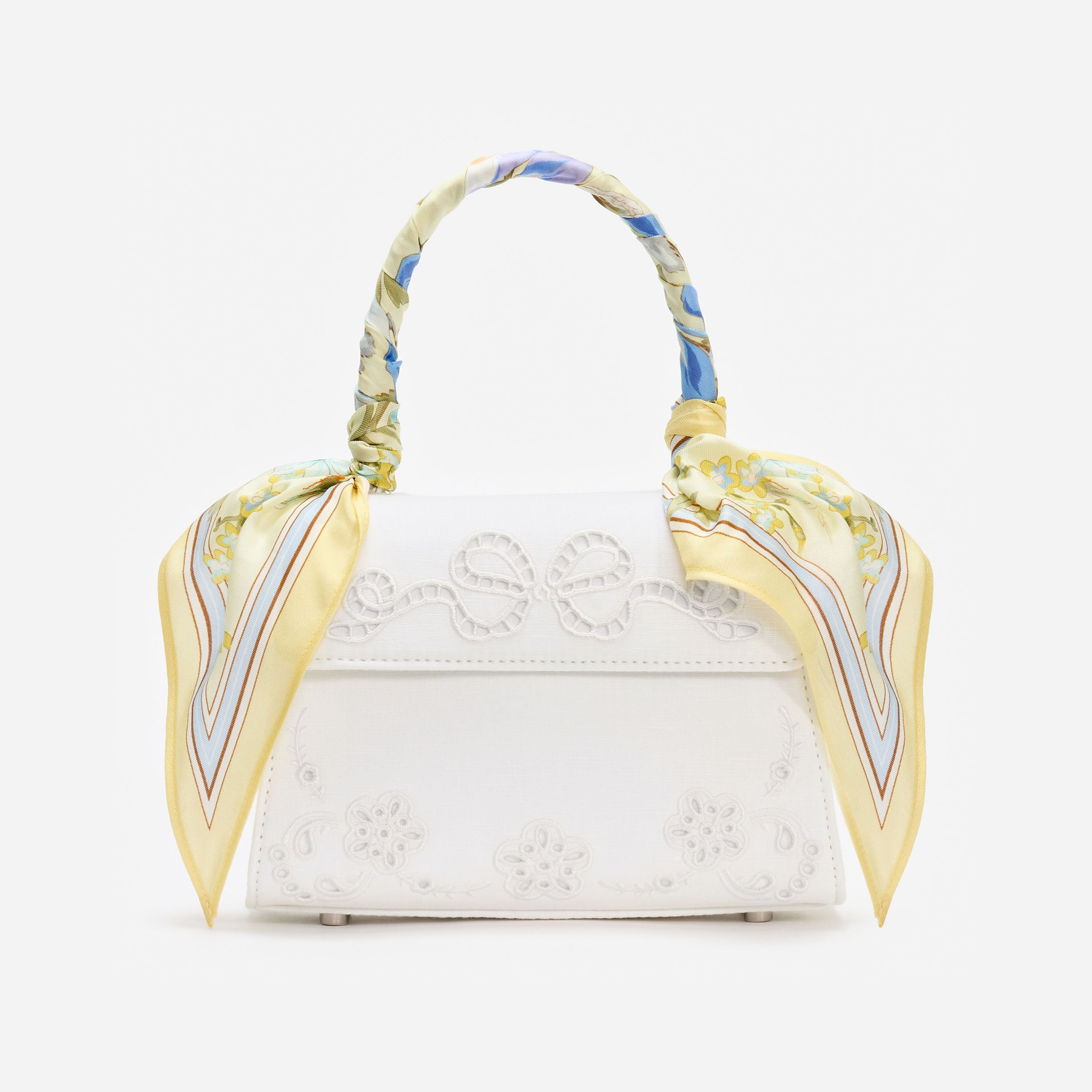 Cream Linen Yellow Floral Mini Bag
