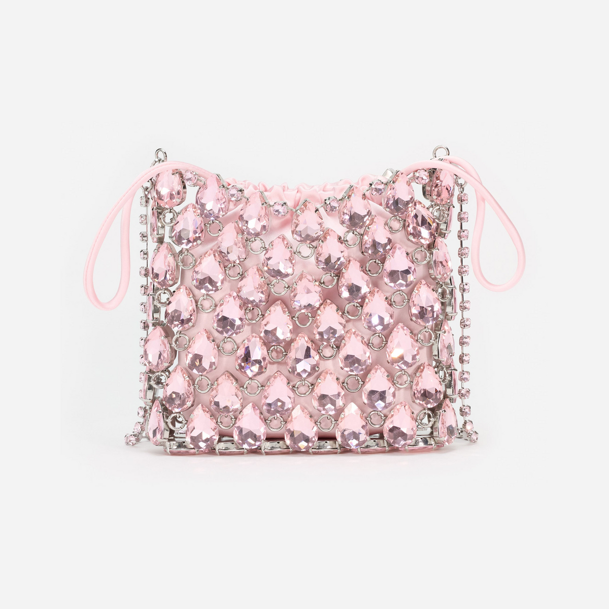 Pink Crystal Chainmail Mini Bag