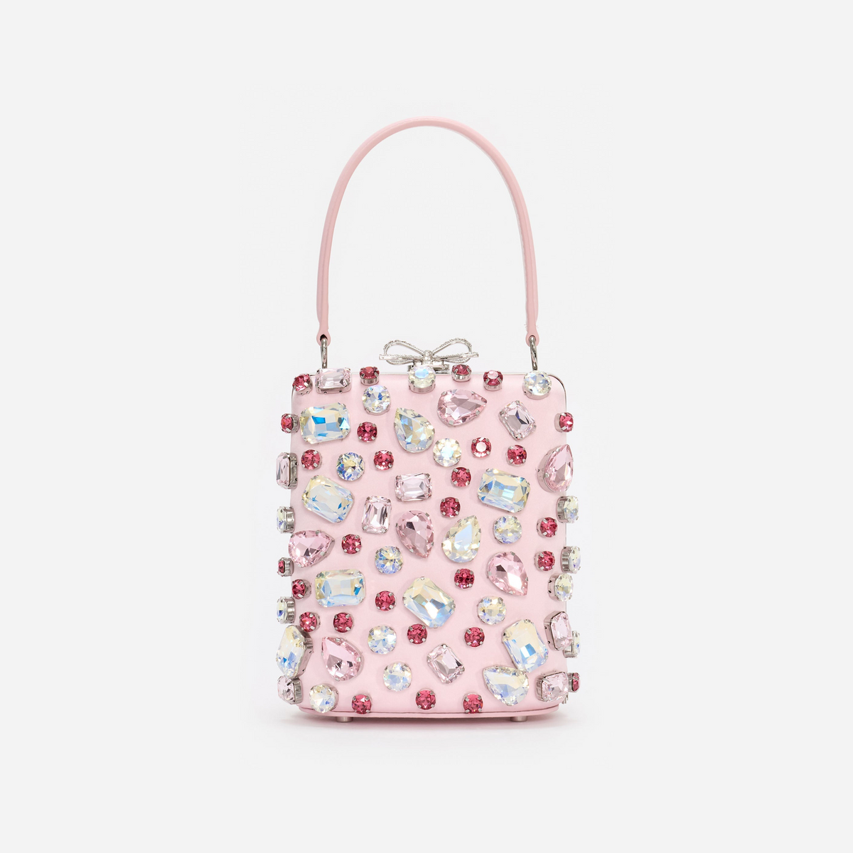 Pink Multi Crystal Mini Bow Bag
