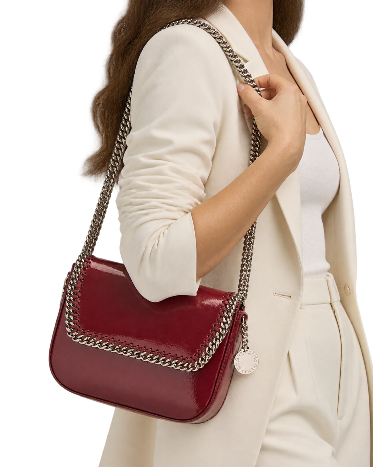 STELLA MCCARTNEY Falabella Patent Flap Crossbody Bag