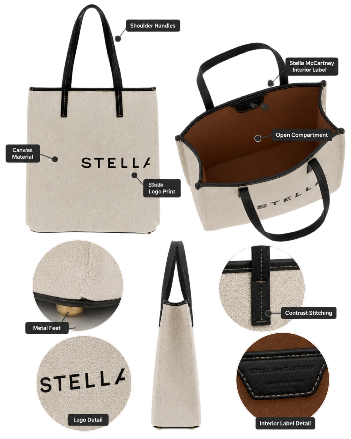 STELLA MCCARTNEY Off White Smc Canvas Large Tote Bag