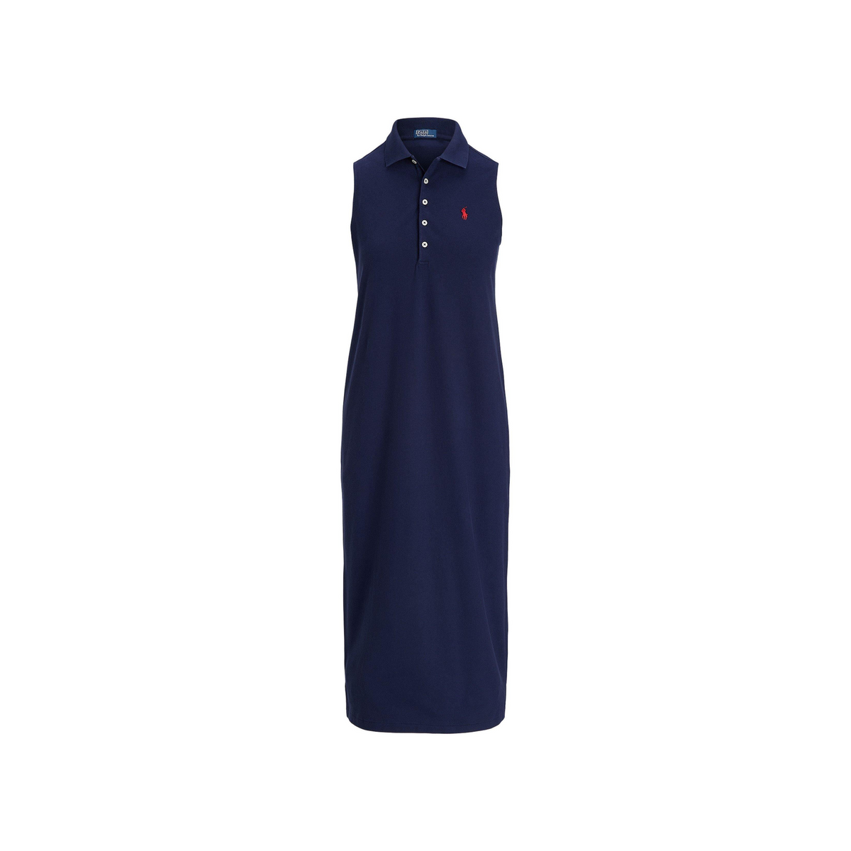 Stretch Cotton Sleeveless Polo Dress