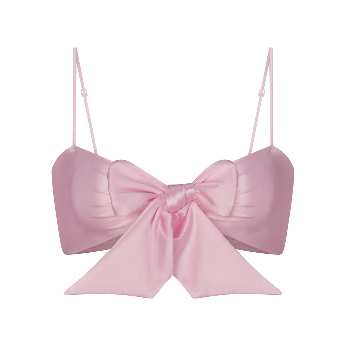 Stretch Satin Tie Front Bralette