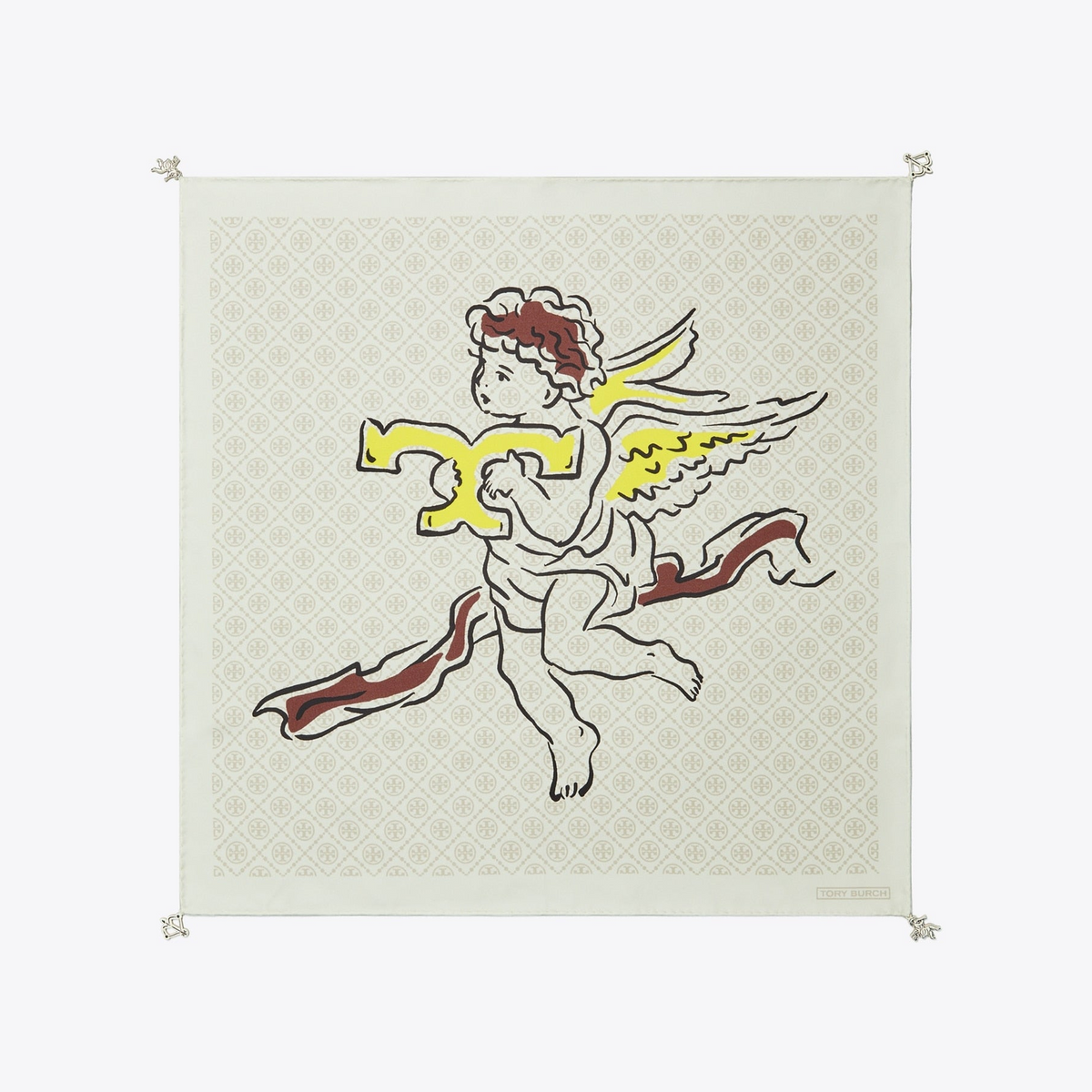 T Monogram Cherub Silk Neckerchief