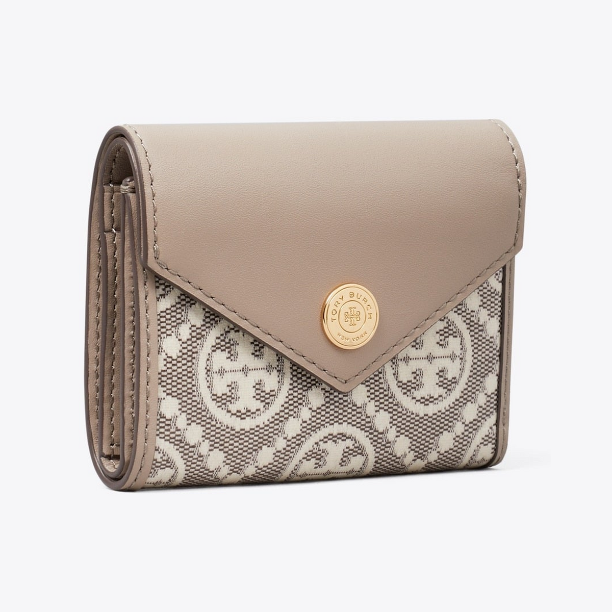 T Monogram Coated Jacquard Envelope Small Wallet