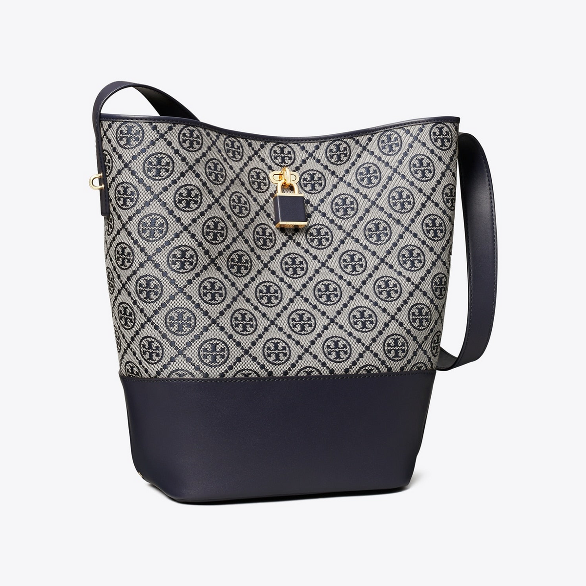 T Monogram Lock Slim Bucket Bag